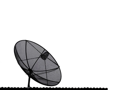 Satellite dish on the roof of buildingの写真素材