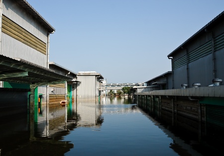 Bangkok, Thailand - November 25: The plant in Nava Nakorn Industrial area was flooded for 1 month - November 25, 2011 at Nava Nakorn Industrial area in Pathum Thani, Bangkok.のeditorial素材