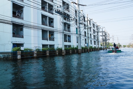 Bangkok, Thailand - November 25: The plant in Nava Nakorn Industrial area was flooded for 1 month - November 25, 2011 at Nava Nakorn Industrial area in Pathum Thani, Bangkok.のeditorial素材