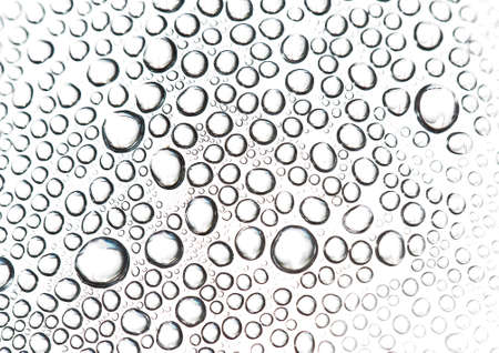 Water droplets on the glass surface.
