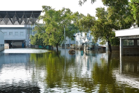 Bangkok, Thailand - November 25: The plant in Nava Nakorn Industrial area was flooded for 1 month - November 25, 2011 at Nava Nakorn Industrial area in Pathum Thani, Bangkok.のeditorial素材