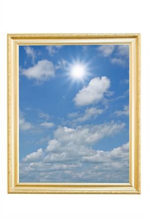 empty picture frame isolated on white