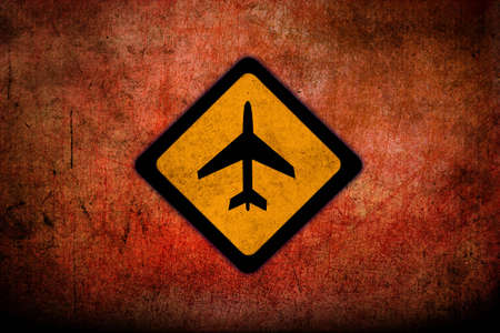 Road warning signs with grunge texture の写真素材