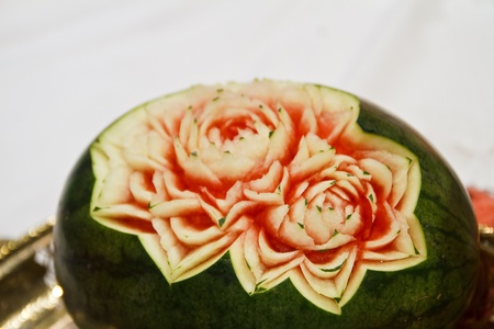 Watermelon carvingの写真素材