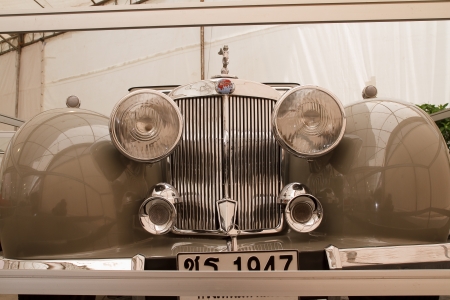 BANGKOK - JUNE 24 : Triumph Roadster 1800, Vintage cars on display in Future park shopping center to celebrate the 36Th vintage car event on June 24, 2012 in Bangkok, Thailand.のeditorial素材