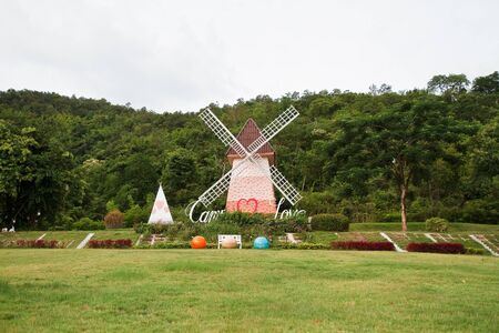 Garden with lawn.の写真素材