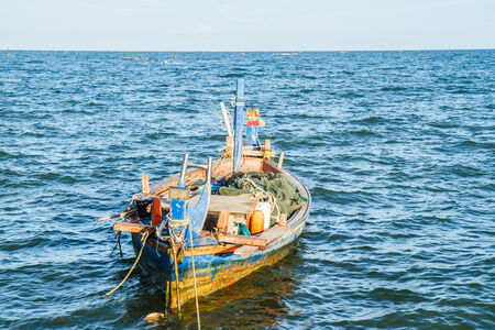 Small fishing boats on the beach Thailand
