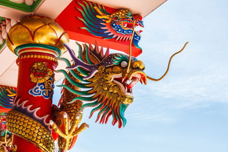 Dragons in chinese templeの写真素材
