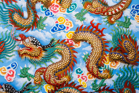 Dragons in chinese templeのeditorial素材
