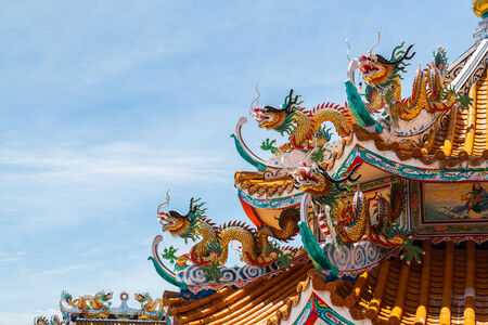 Dragons in chinese templeの写真素材