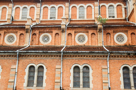 Iron Window on brick wallのeditorial素材