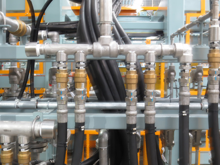 Hydraulic lines in the industry.