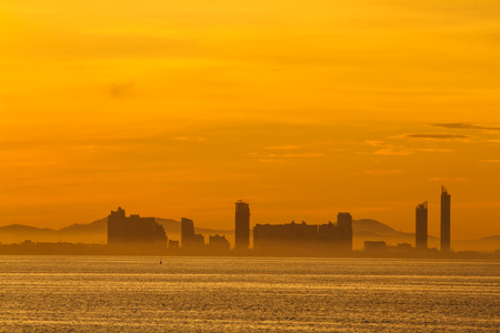 Sunrise on Koh Larn, Pattaya Chonburi Thailandの写真素材