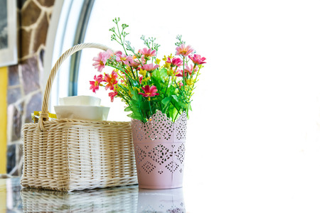 Bouquet of flowers on the tableの写真素材