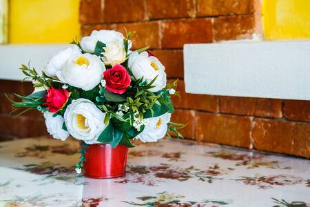 Bouquet of flowers on the tableの写真素材