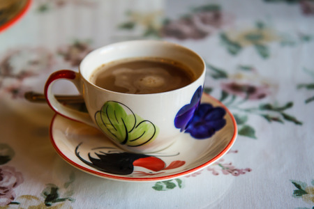 coffee cup on tableの写真素材