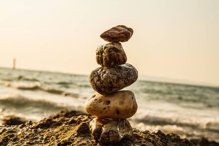 rocks on the coast of the Sea in the natureの写真素材