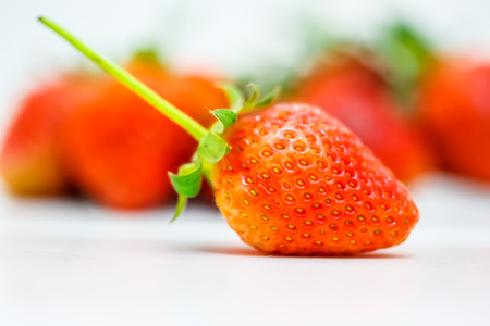 Strawberry berries on a white background.の写真素材