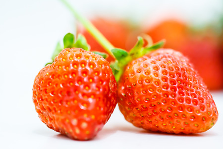 Strawberry berries on a white background.の写真素材