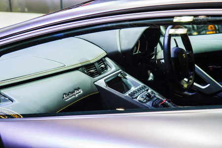 Bangkok, Thailand - April 4, 2015: Lamborghini bikini car shows in 36 Bangkok International Motor Show on April 4, 2015.のeditorial素材