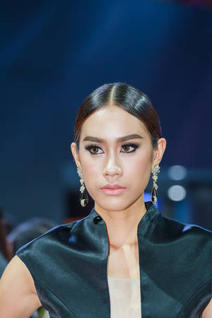 Nonthaburi,Thailand - April 4th, 2015: Mercedes Benz booth with presenter ,showed in Thailand the 36th Bangkok International Motor Show on 4 April 2015のeditorial素材