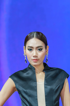 Nonthaburi,Thailand - April 4th, 2015: Mercedes Benz booth with presenter ,showed in Thailand the 36th Bangkok International Motor Show on 4 April 2015のeditorial素材