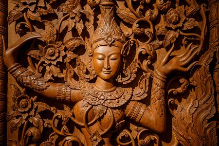 wood carving artの写真素材