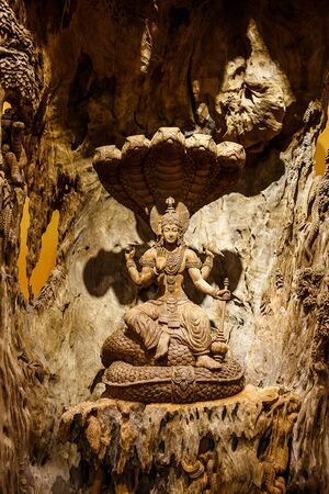 Shiva carved woodの写真素材