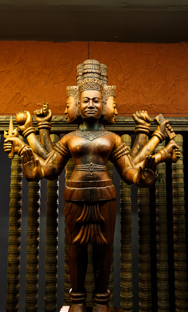 Cambodia wood carving artの写真素材