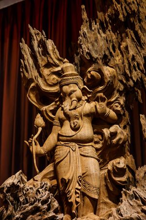 Ganesh carved wood