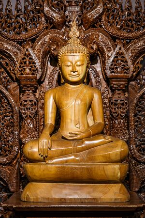 Buddha carved woodの写真素材