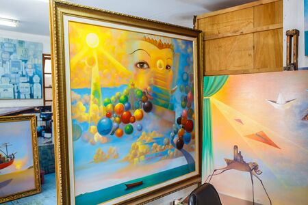 Hua Hin, Thailand - October 23: The artist, born from the merger of the painter of town in 2004.Led by district Kesa's pretty watercolor artist.Currently there are 19 membersThe group's activity society. dedicationsTogether with other agencies, both publiのeditorial素材