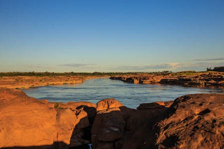 Sam Pan Bok in Mae Kong river. Ubonratchathani Province ,Thailandの写真素材