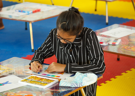 Asian girls coloringの写真素材