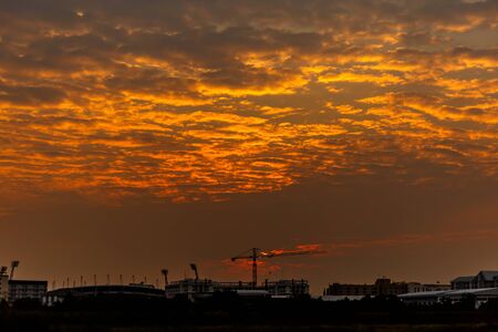 Pretty light in the evening cloudy with the sun.の写真素材