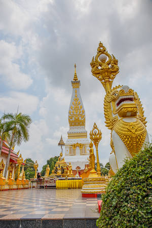 Nakhon Phanom, Thailand - May 28,2016: Wat Phra That Phanom is the sacred area in the south of Nakhon Phanom province, northeastern Thailand.のeditorial素材
