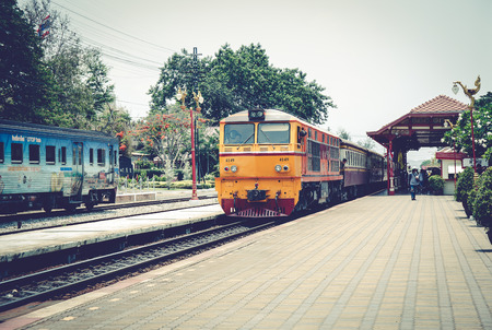 HUA HIN,THAILAND - MAY 1,2016 : Hua Hin railway station is a famous place for popular tourist...
