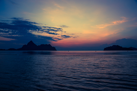Colorful sunset over sea.の写真素材