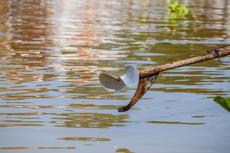 Thai long tail  boat with motor.
