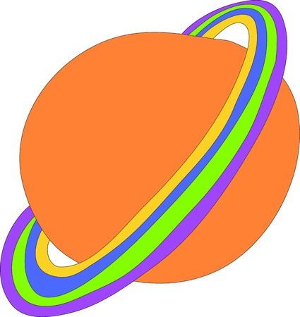 The planet Saturn over white background. Lost in spaceのイラスト素材