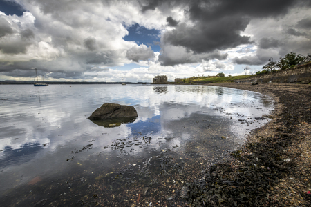 Blackness castle coastal landscape scotlandの写真素材