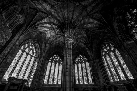Elgin Cathedral, Scottish highlands, black and whiteのeditorial素材