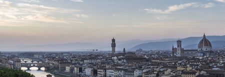 Panorama from Florence at sunsetの写真素材