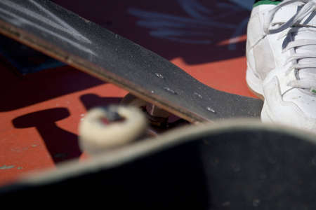 Skate board contest in the skate parkの写真素材