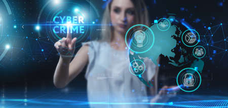 Business, technology, internet and network concept. Young businessman thinks over the steps for successful growth:の写真素材