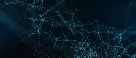 Abstract futuristic - technology with polygonal shapes on dark blue background. Design digital...