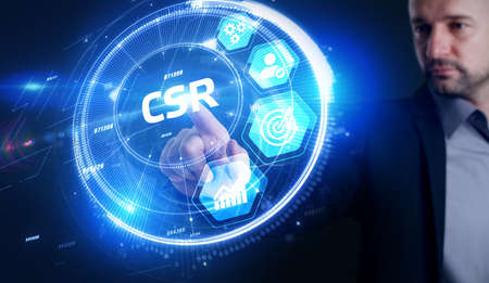 CSR abbreviation, modern technology concept. Business, Technology, Internet and network concept.の写真素材