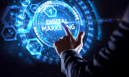 Business, Technology, Internet and network concept. Digital Marketing content planning advertising strategy concept.の写真素材