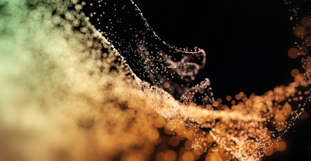 Abstract particle wave and light abstract background, animation cyber or technology background.