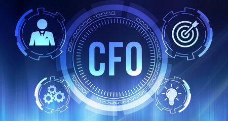 Internet, business, Technology and network concept.virtual screen of the future and sees the inscription: CFOの写真素材